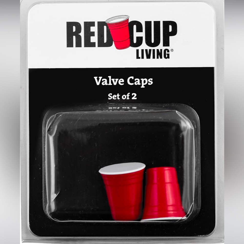 Red Cup Set of 4 Universal Tire Caps -Valve Stem Covers for Cars, Bikes, & More